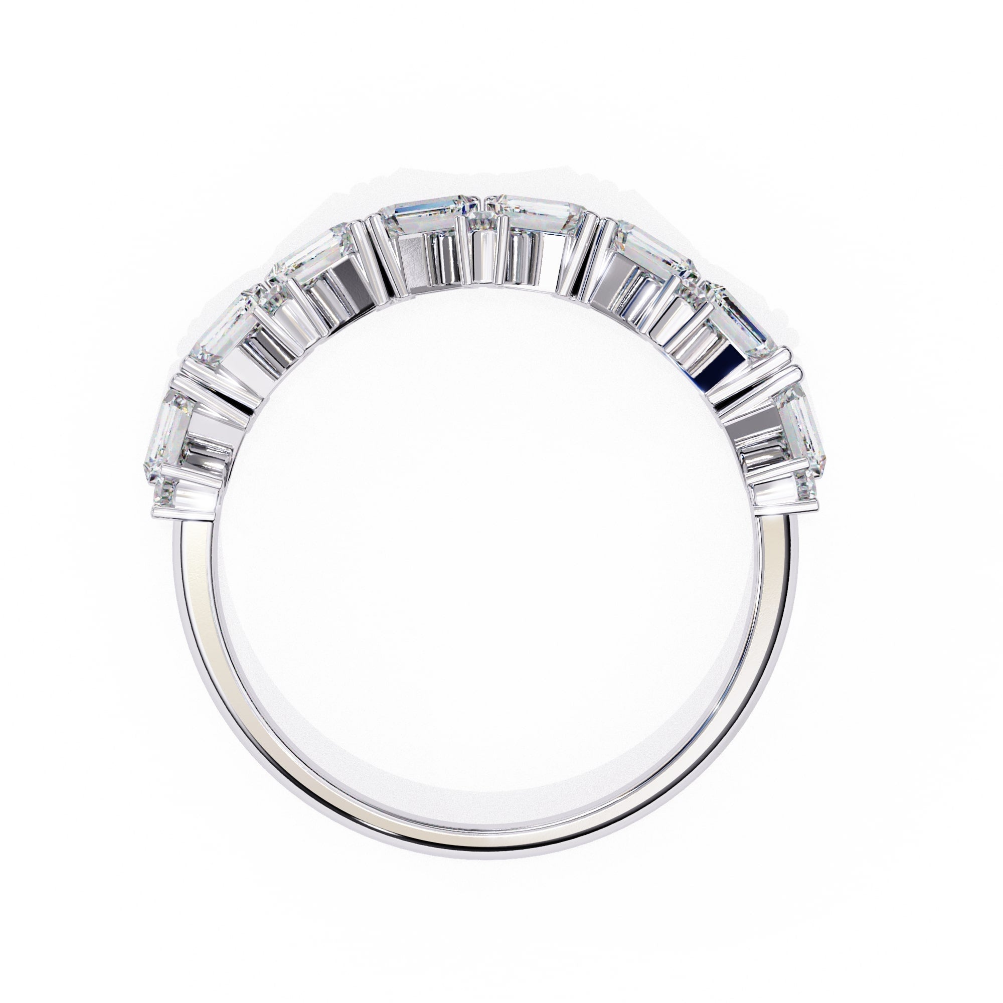 Radiant Diamond Side Stone Eternity Ring