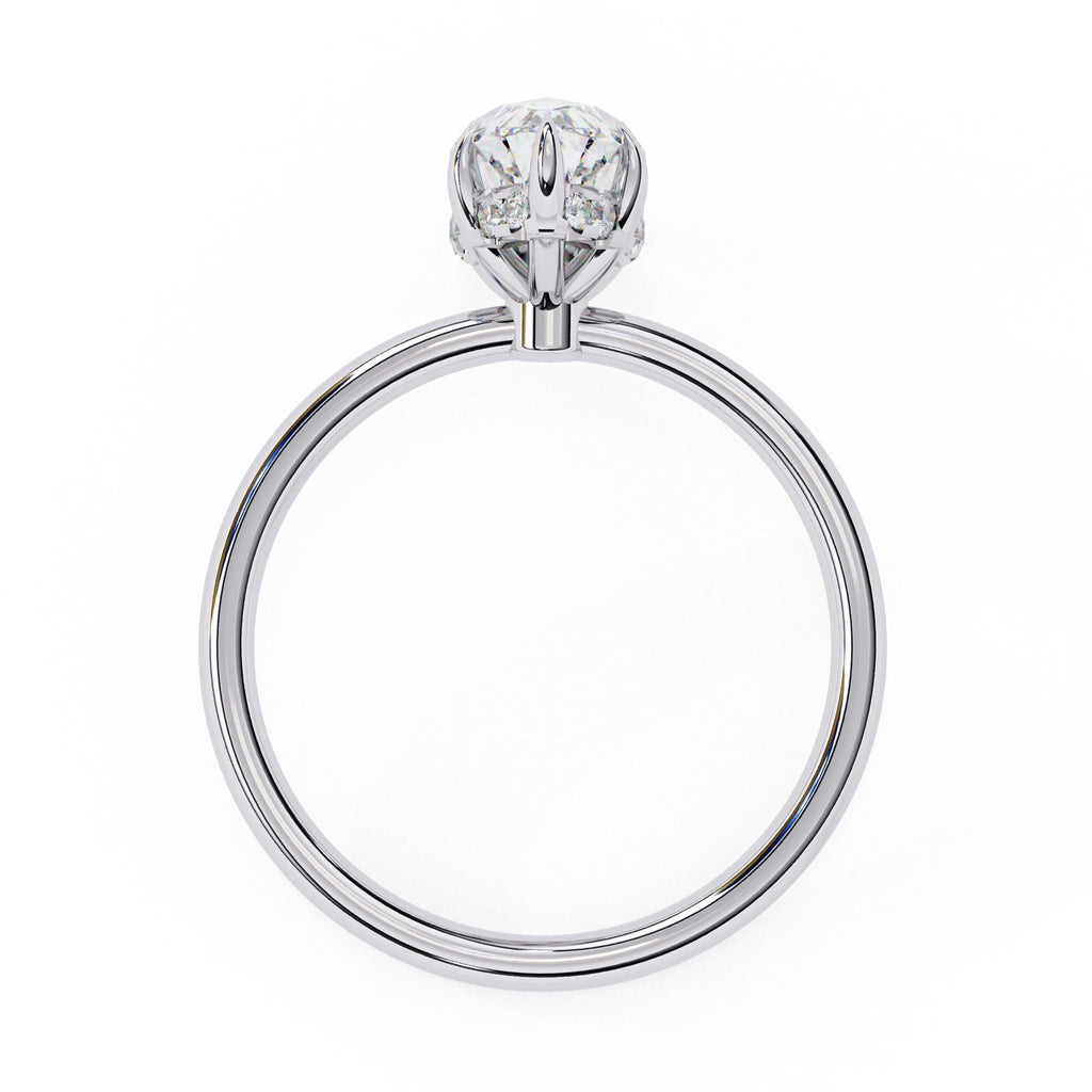 Elegant Diamond Central Stone Side Accent Ring