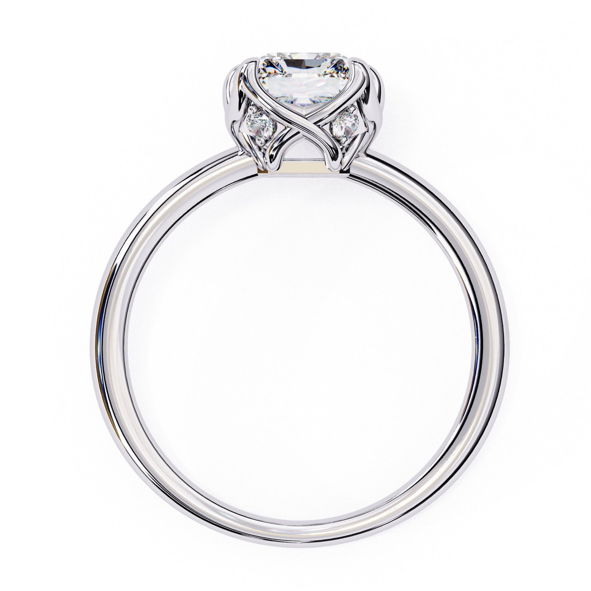 Elegant Central Stone Diamond Ring with Radiant Side Accents