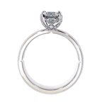 Radiant Central Stone Diamond Ring with Shimmering Side Accents