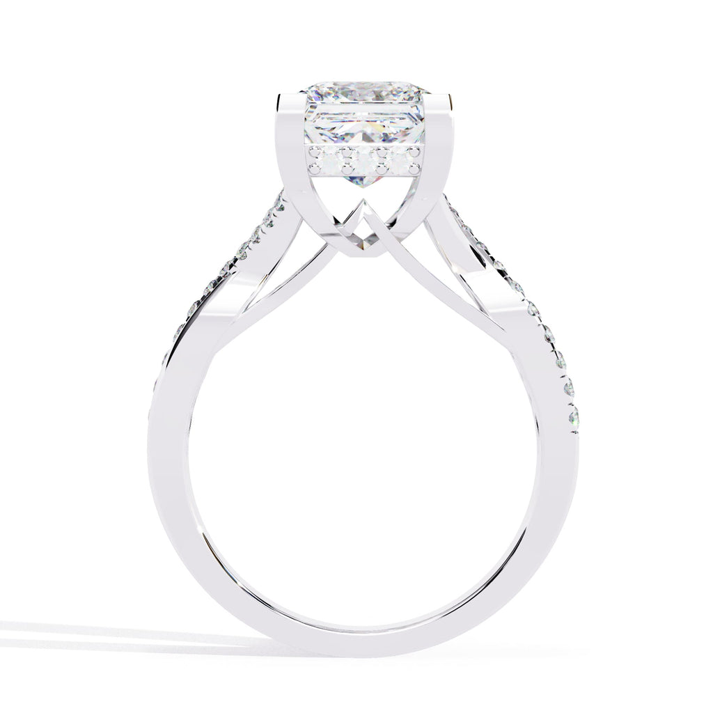 Radiant VVS Emerald Cut Central Brilliance Ring