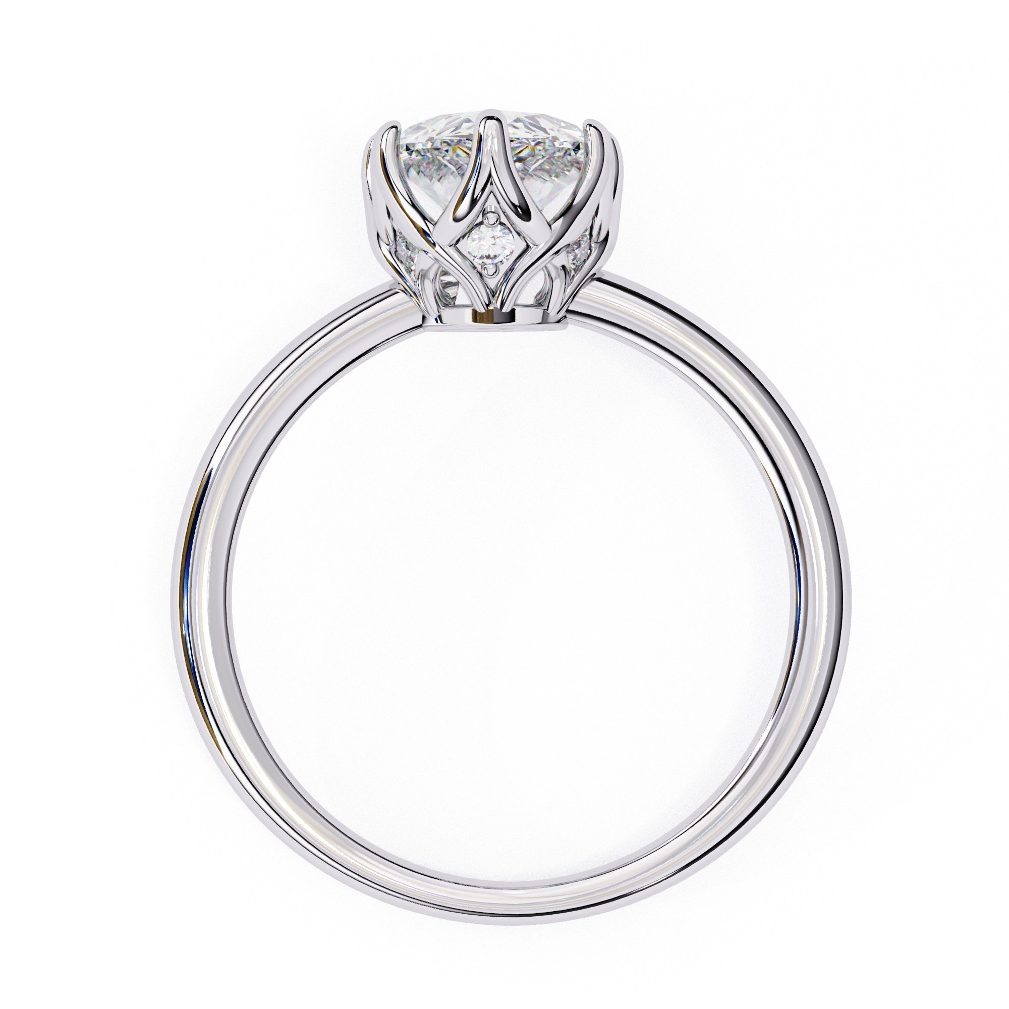 Elegant Central Stone Diamond Ring with Side Accents
