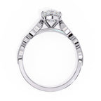 Radiant Central Stone Diamond Ring with Shimmering Side Accents