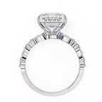 Radiant Central Stone Diamond Ring with Shimmering Side Accents