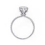 Radiant Central Stone Diamond Ring with Shimmering Side Accents