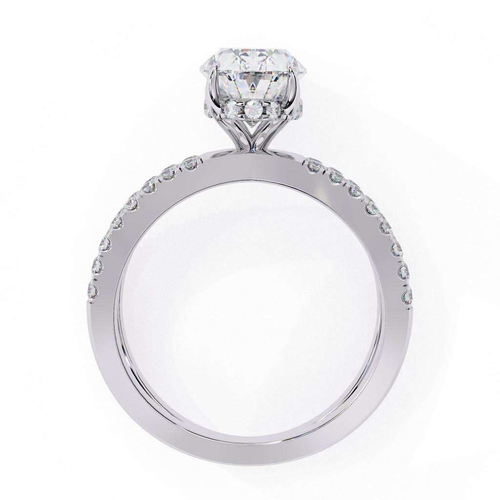 Elegant Central Stone Diamond Side Accent Ring