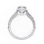 Radiant Solitaire Diamond Ring with Sparkling Side Stone Accents