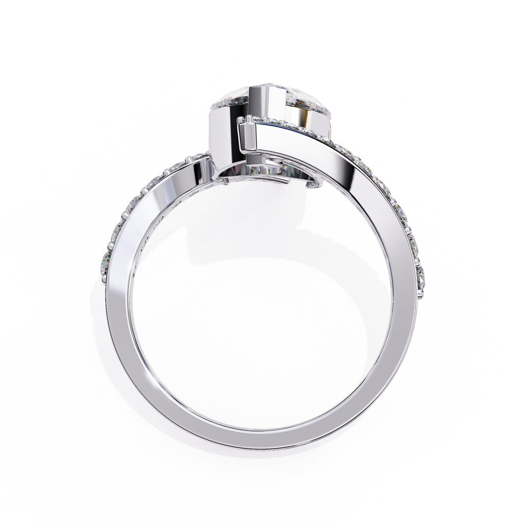 Radiant Central Stone Diamond Ring with Side Accents