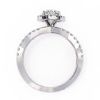 Radiant Central Stone Diamond Ring with Shimmering Side Accents