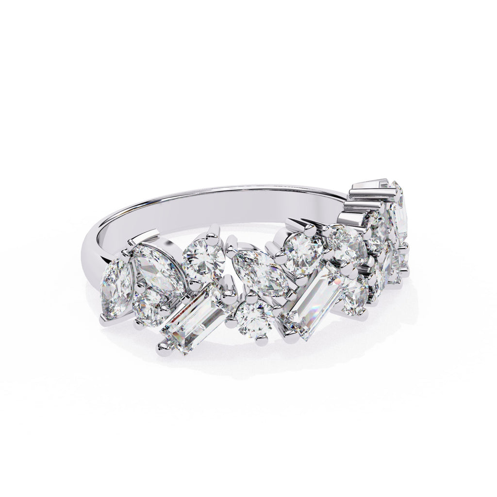 Radiant Brilliance Side Stone Diamond Ring