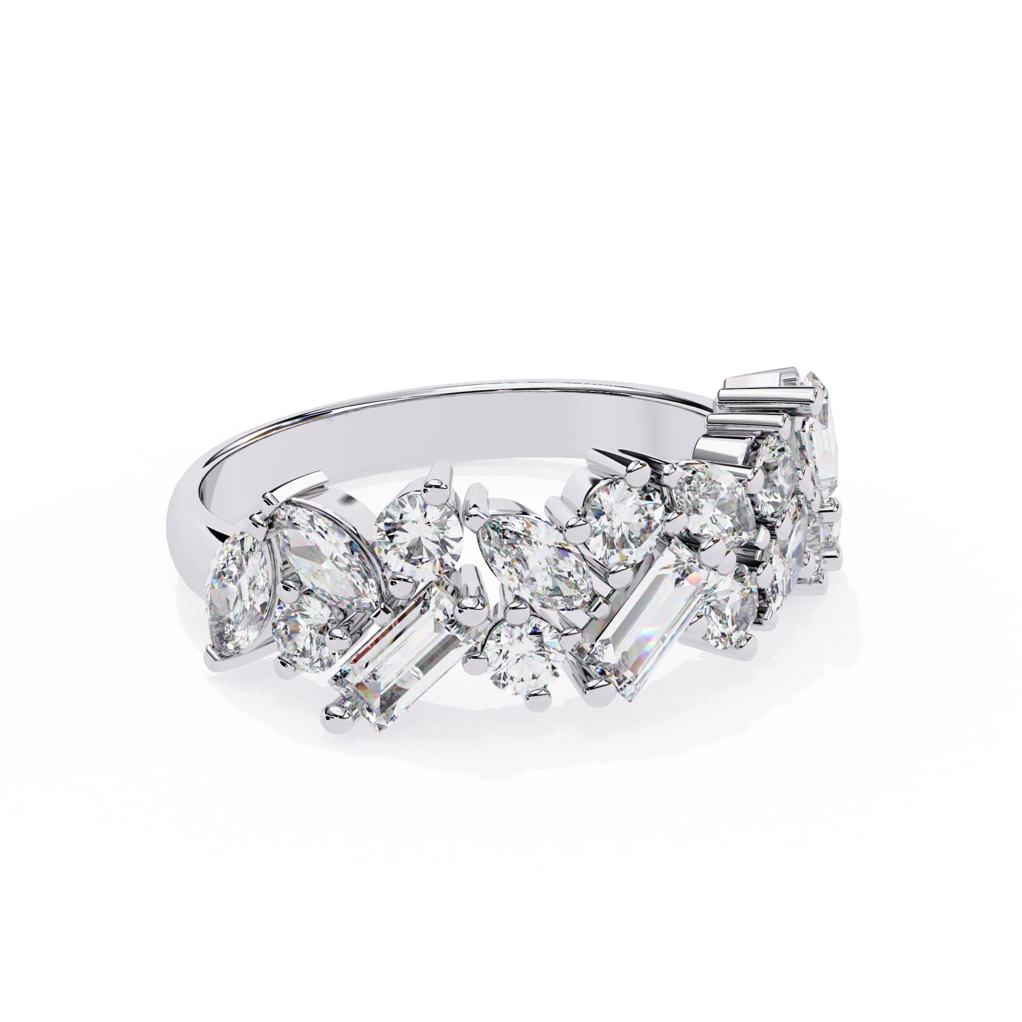 Radiant Brilliance Side Stone Diamond Ring