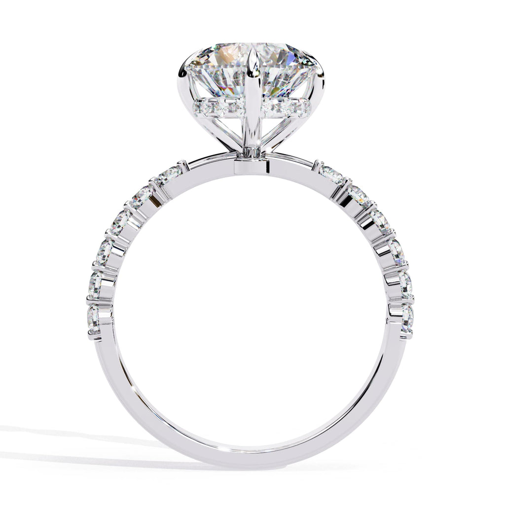 Radiant Central Brilliance Side Stone Ring