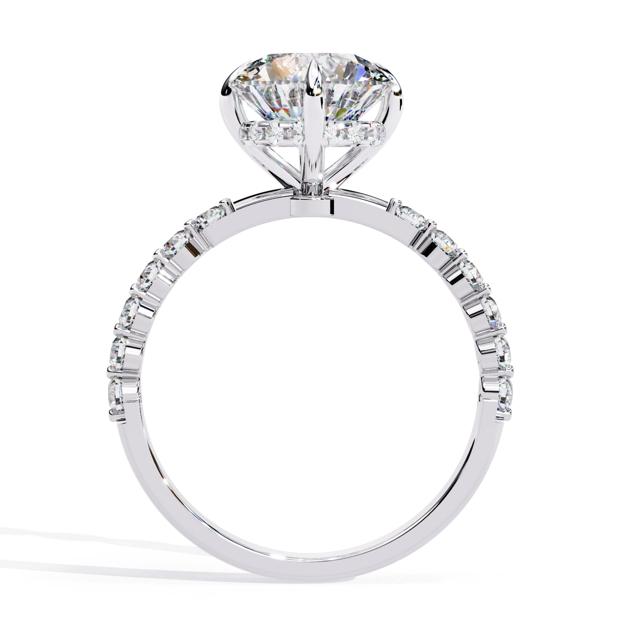 Radiant Central Brilliance Side Stone Ring