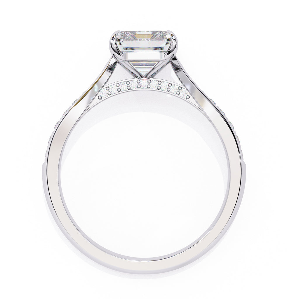 Elegant Central Stone Diamond Side Accent Ring