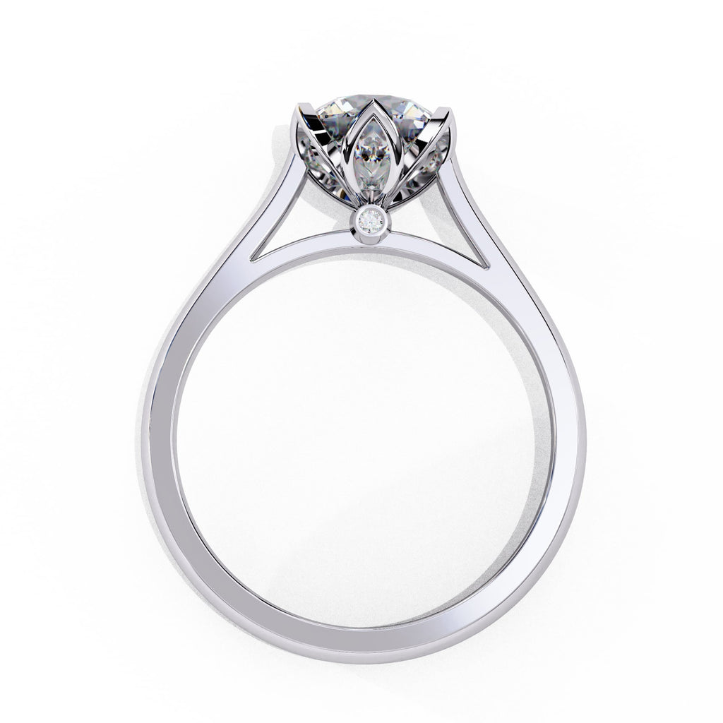 Elegant Radiant Central Stone Ring with Shimmering Side Accents