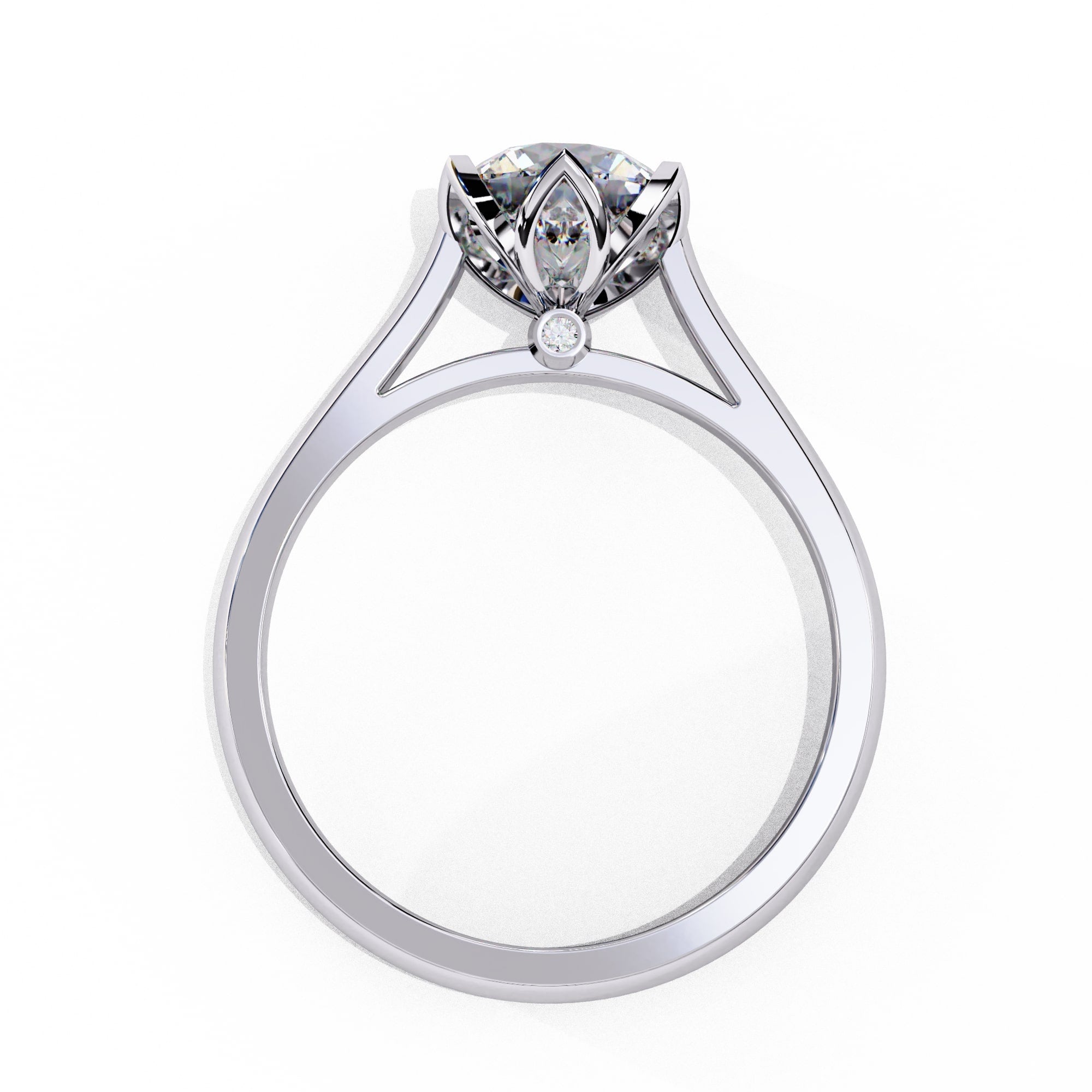 Elegant Radiant Central Stone Ring with Shimmering Side Accents
