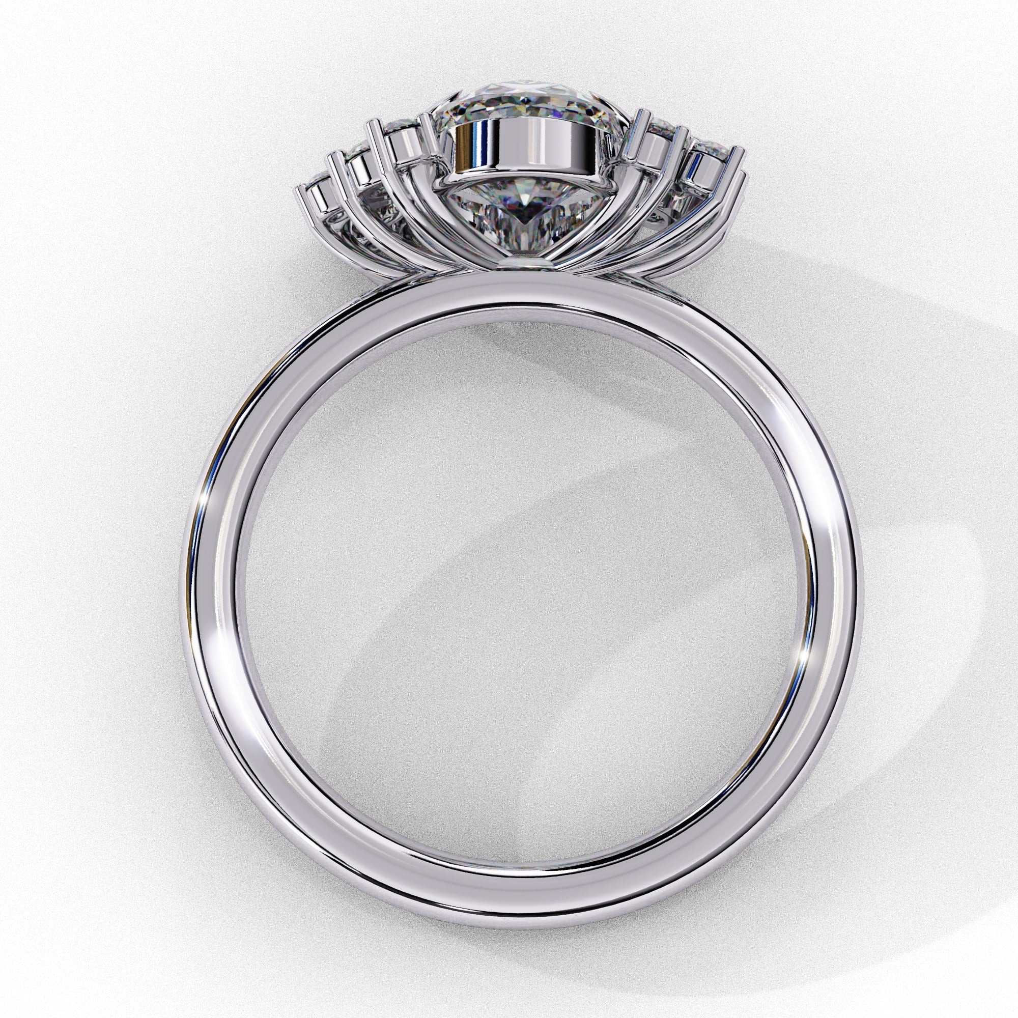 Elegant Central Stone Diamond Ring with Side Accents
