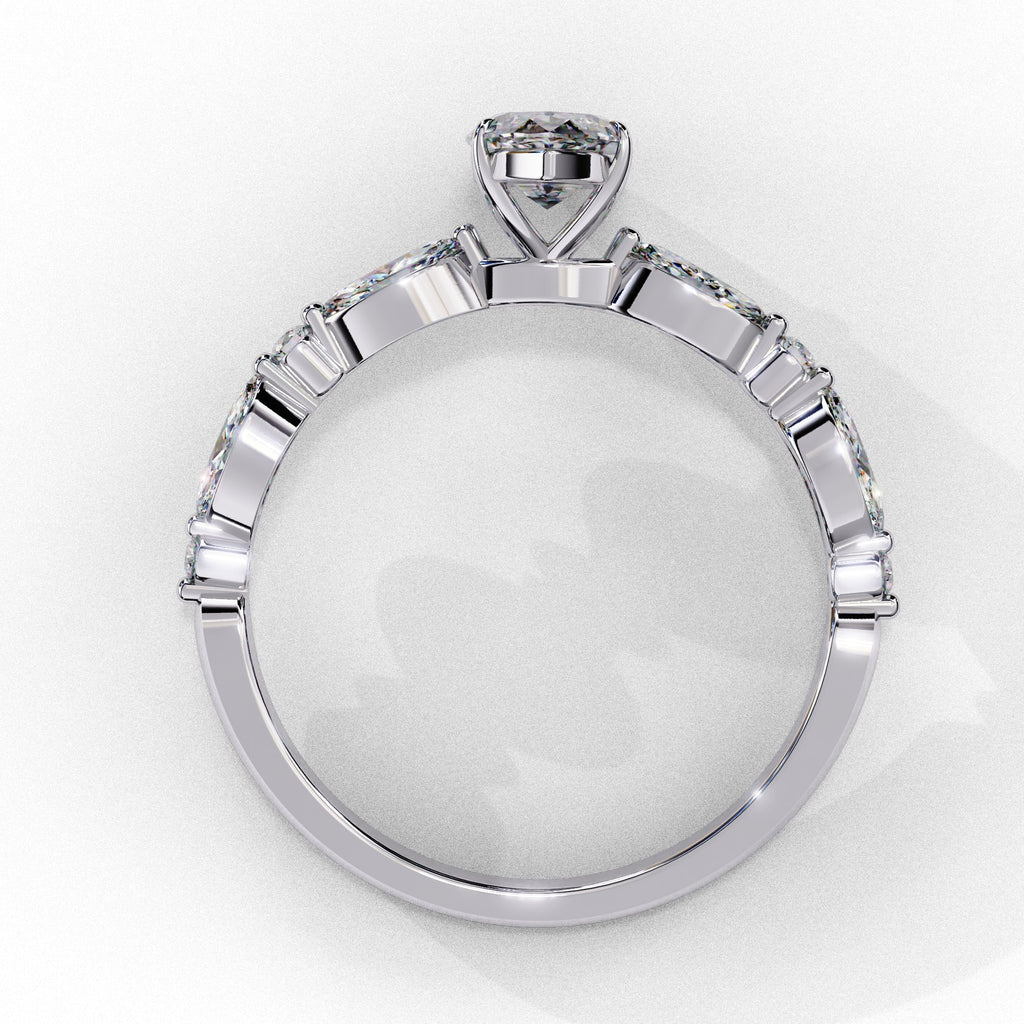 Elegant Central Stone Diamond Ring with Radiant Side Accents