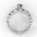 Elegant Central Stone Diamond Ring with Radiant Side Accents