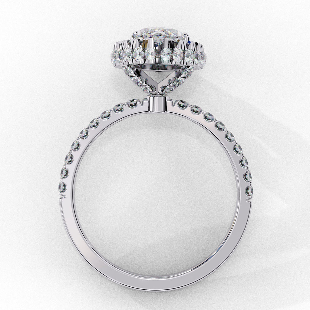 Radiant Diamond Cluster Central Stone Ring