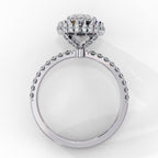 Radiant Diamond Cluster Central Stone Ring