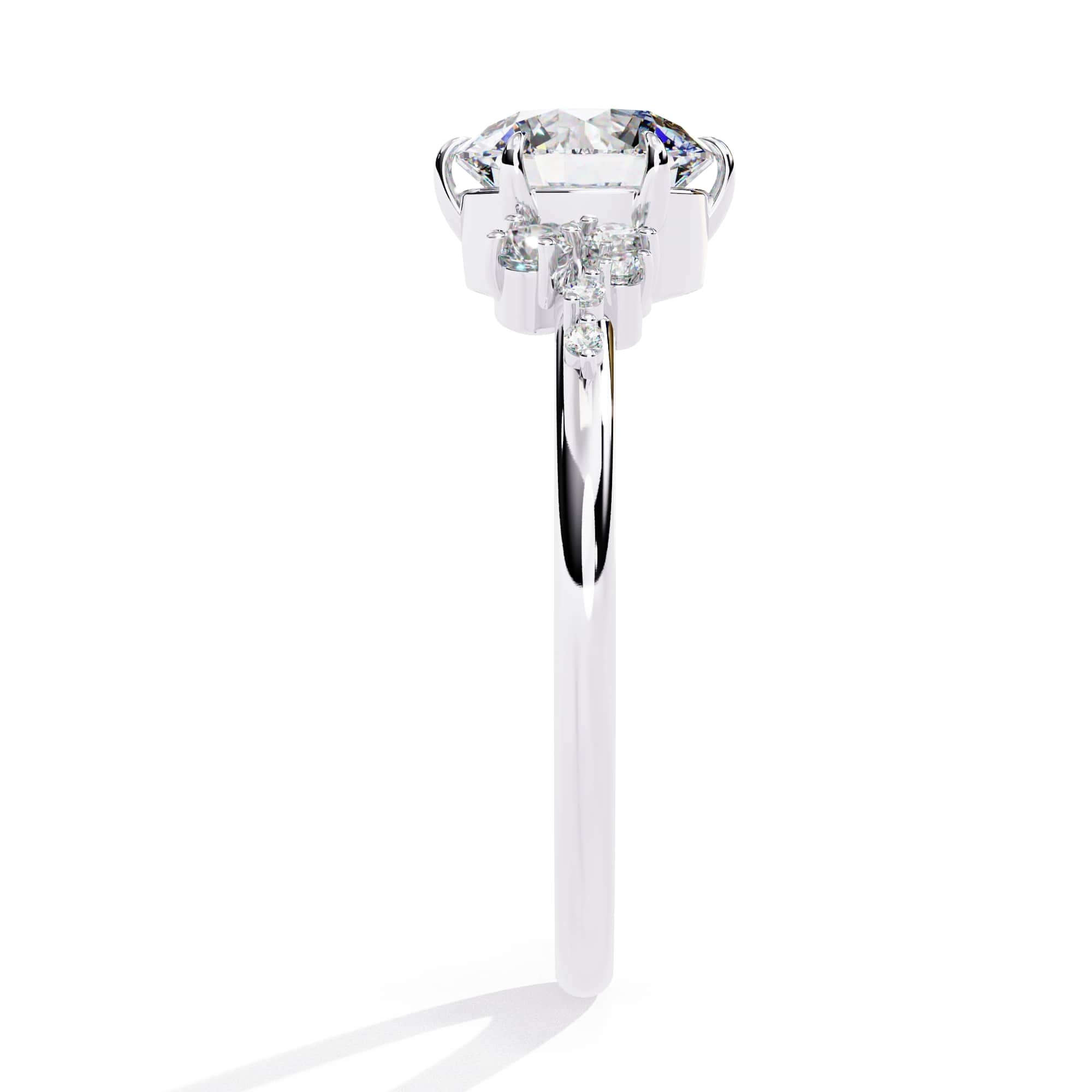 Elegant Central Stone Brilliance Ring with Side Accents