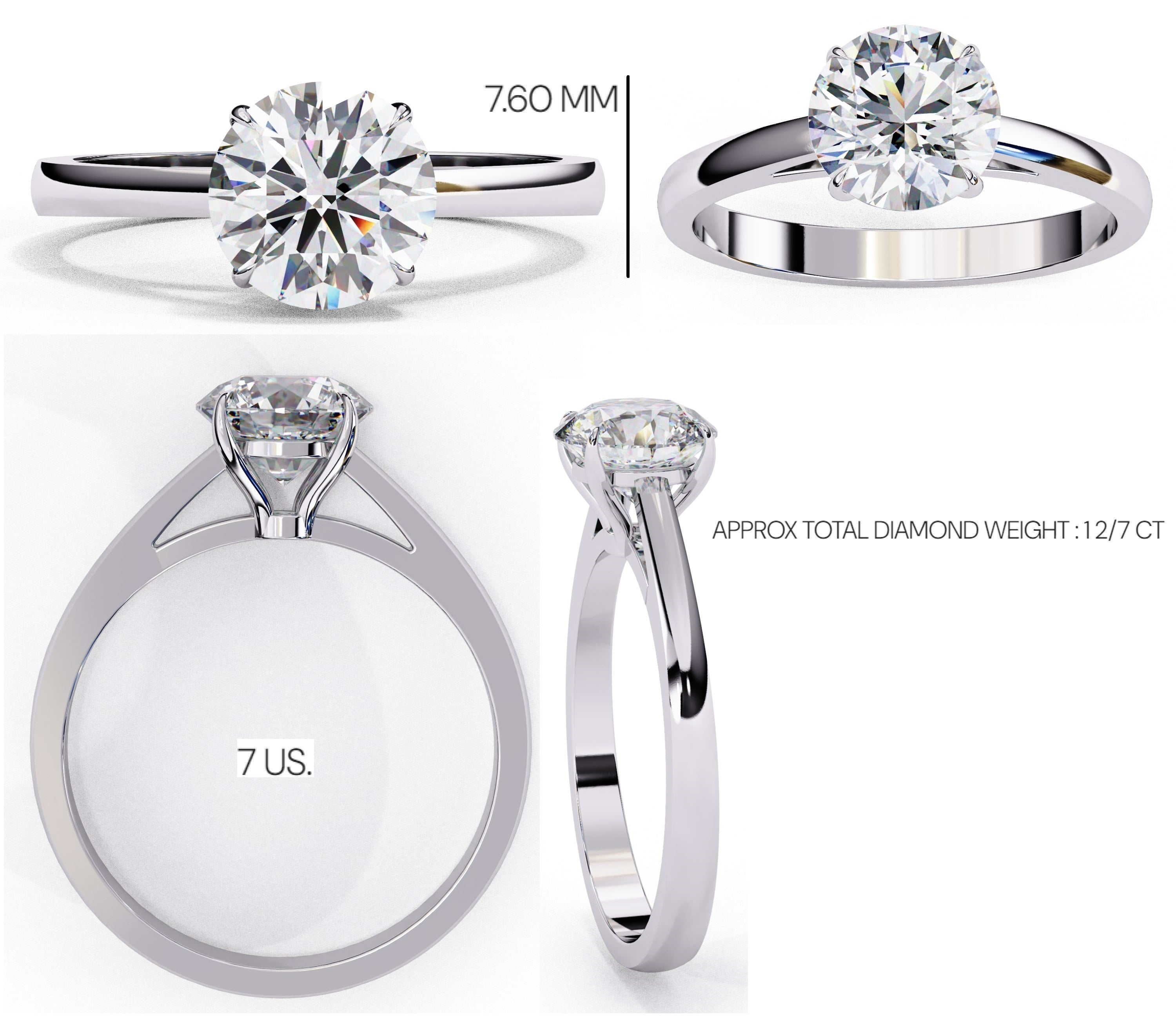 Elegant Solitaire Central Stone Ring