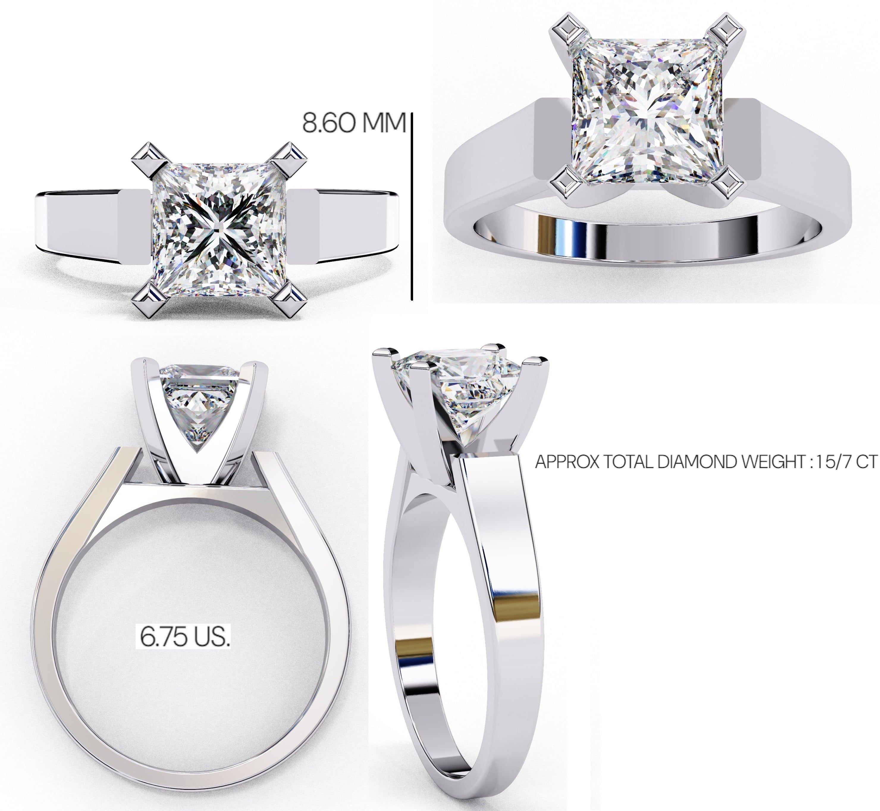 Elegant Central Stone Solitaire Ring