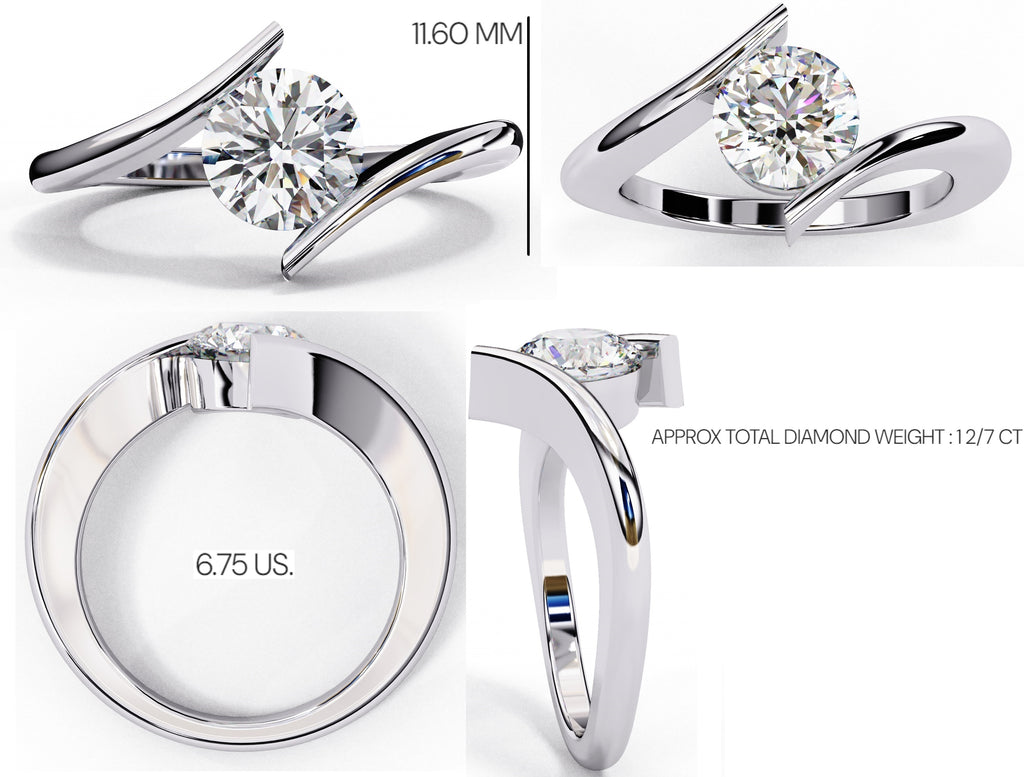 Brilliant Solitaire Diamond Engagement Ring with Timeless Central Stone Setting