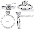 Radiant Central Stone Diamond Ring with Shimmering Side Accents