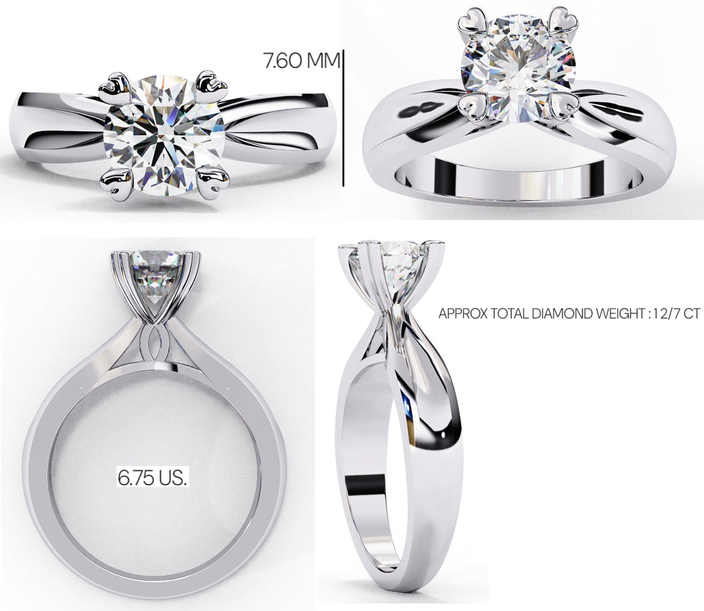 Elegant Solitaire Central Stone Ring
