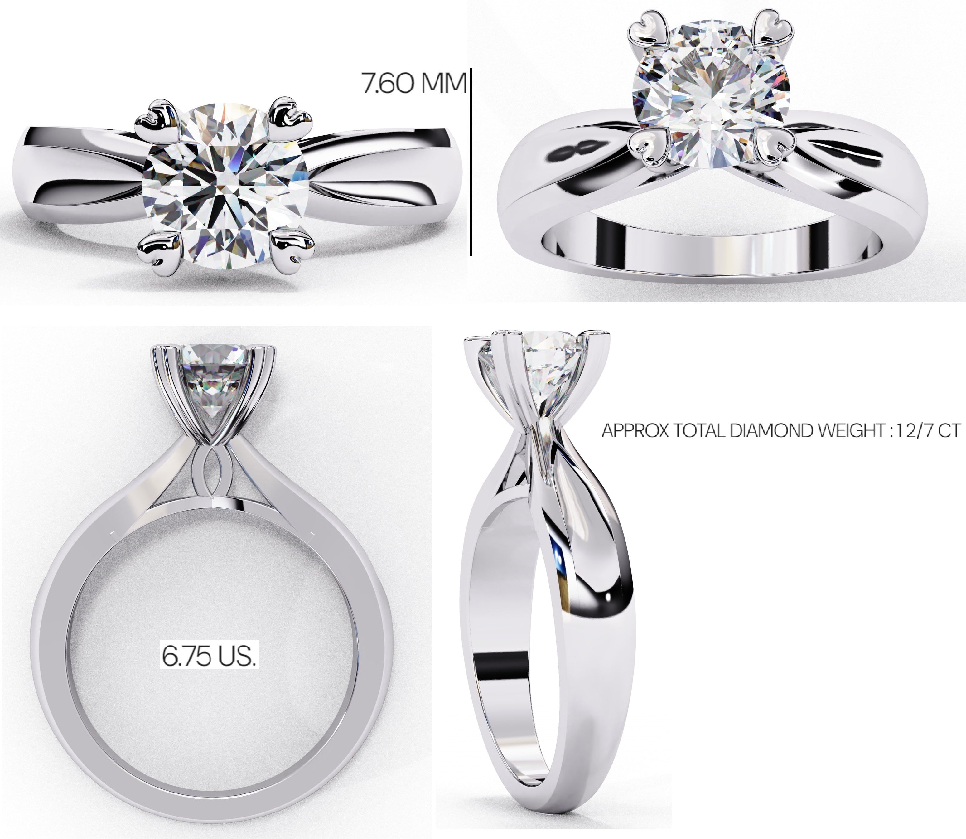 Elegant Solitaire Central Stone Ring