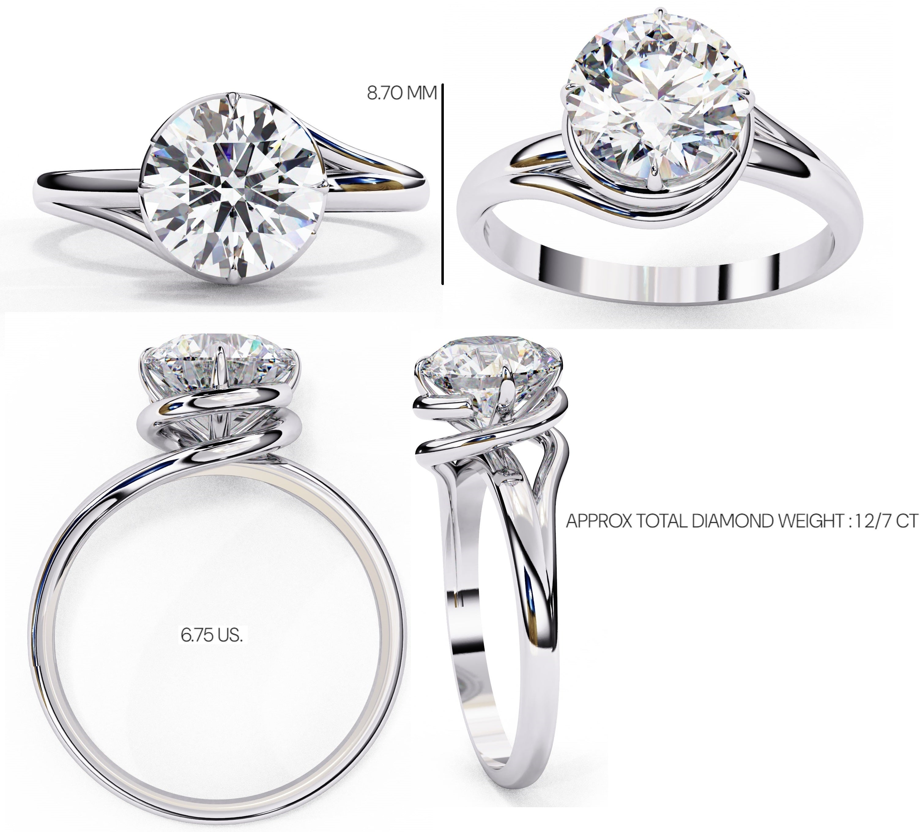 Elegant Central Stone Solitaire Ring