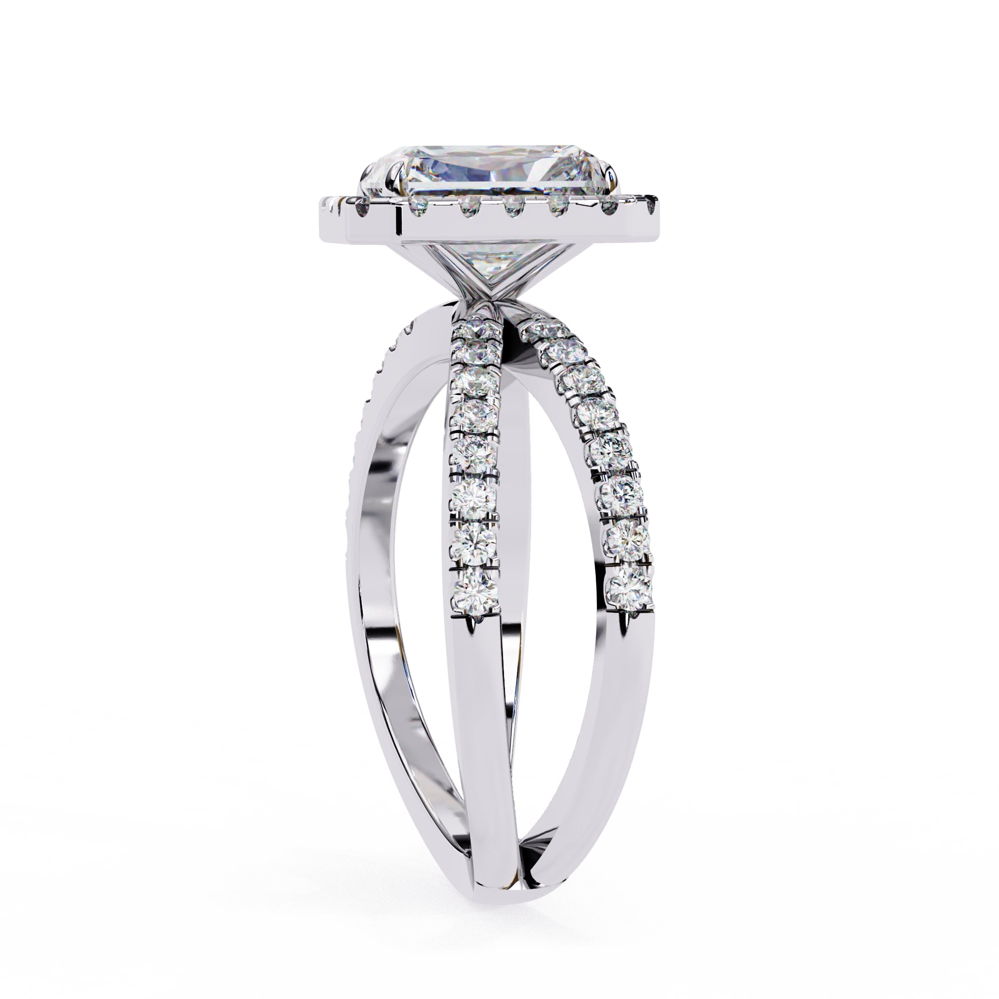Elegant Diamond Central Stone Ring with Side Accents