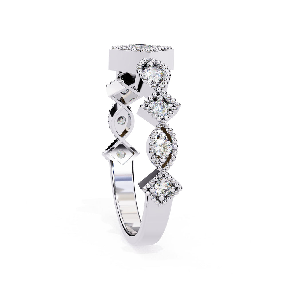 Elegant Diamond Side Stone Brilliance Ring