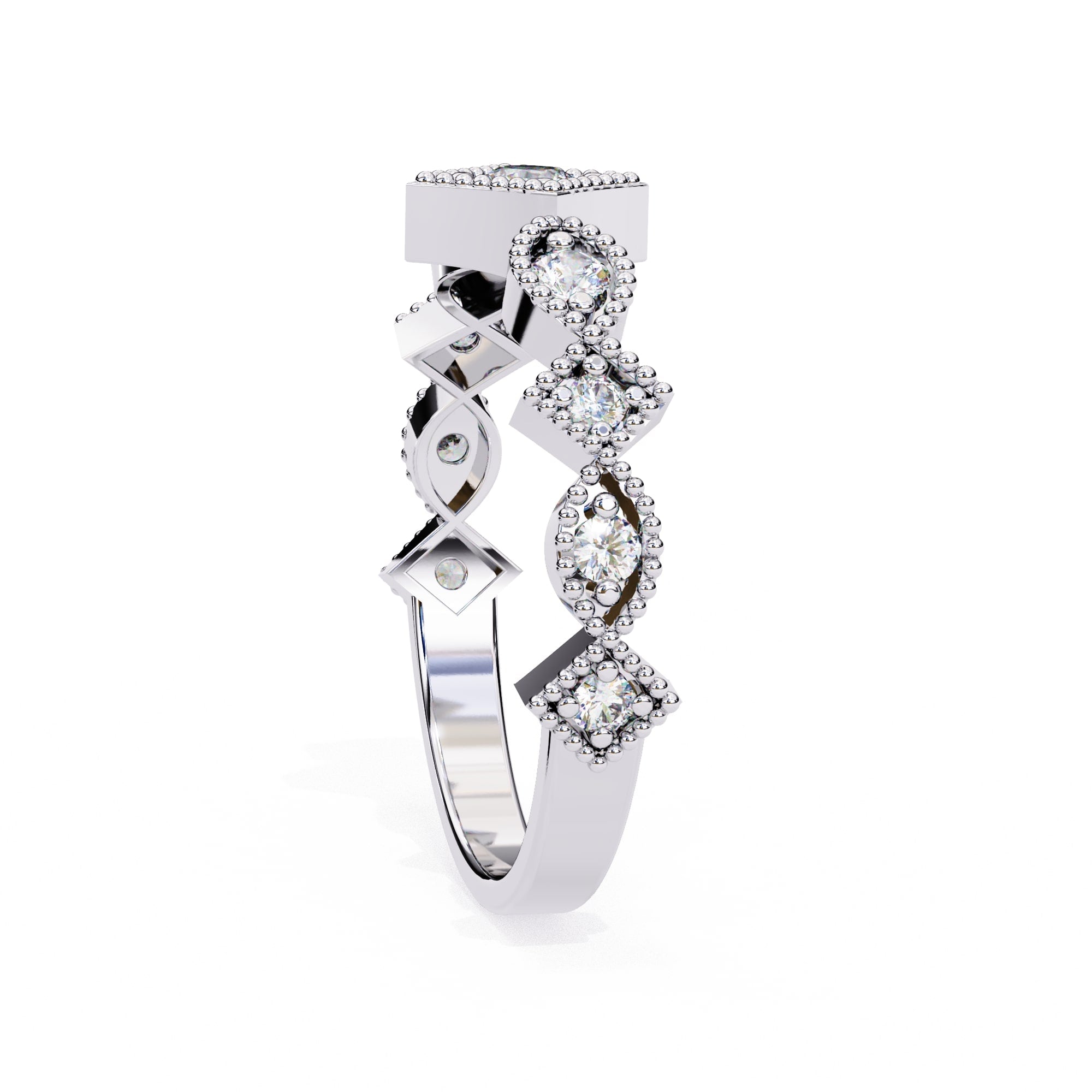 Elegant Diamond Side Stone Brilliance Ring