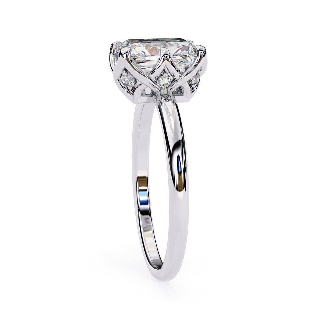 Elegant Radiant Central Stone Ring