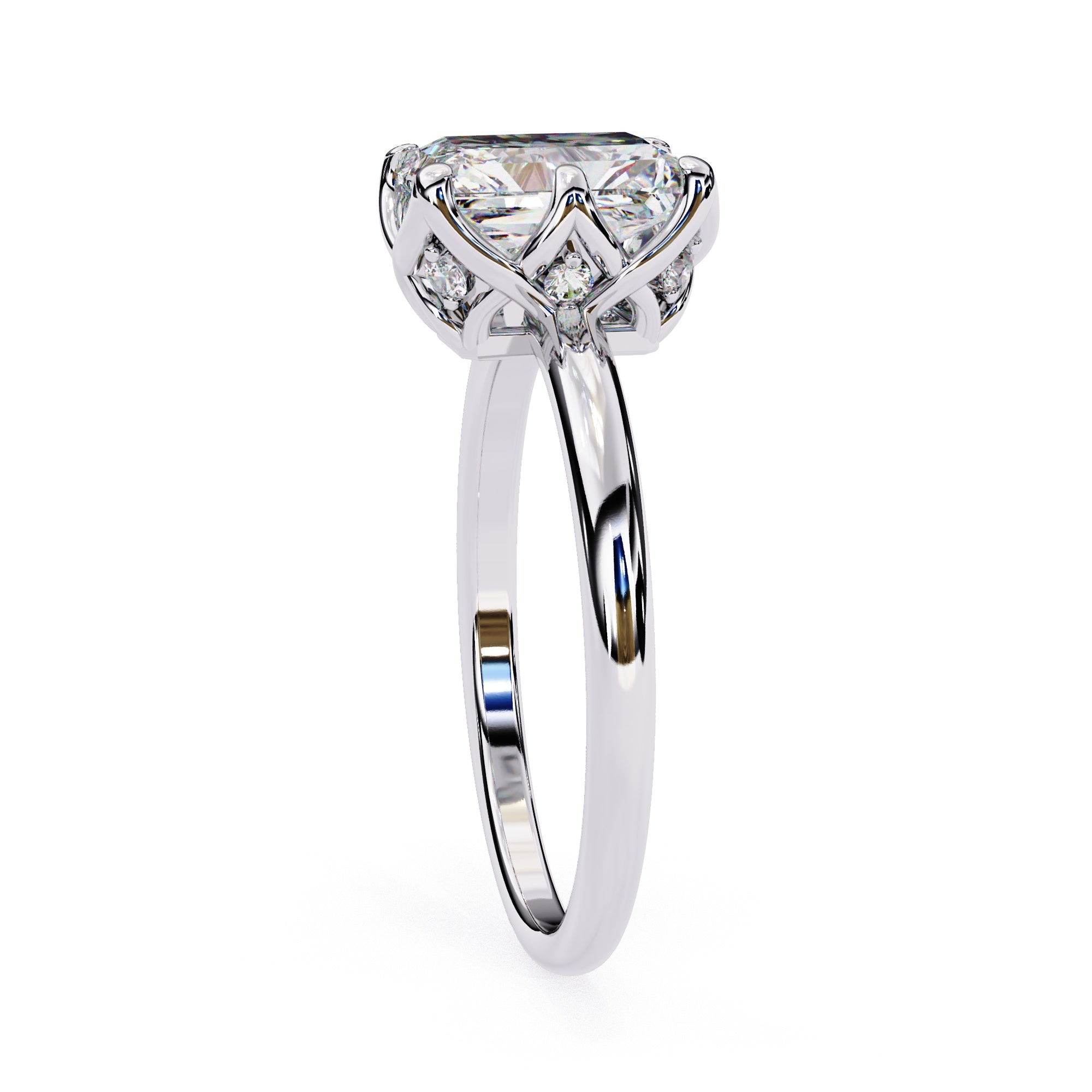 Elegant Radiant Central Stone Ring
