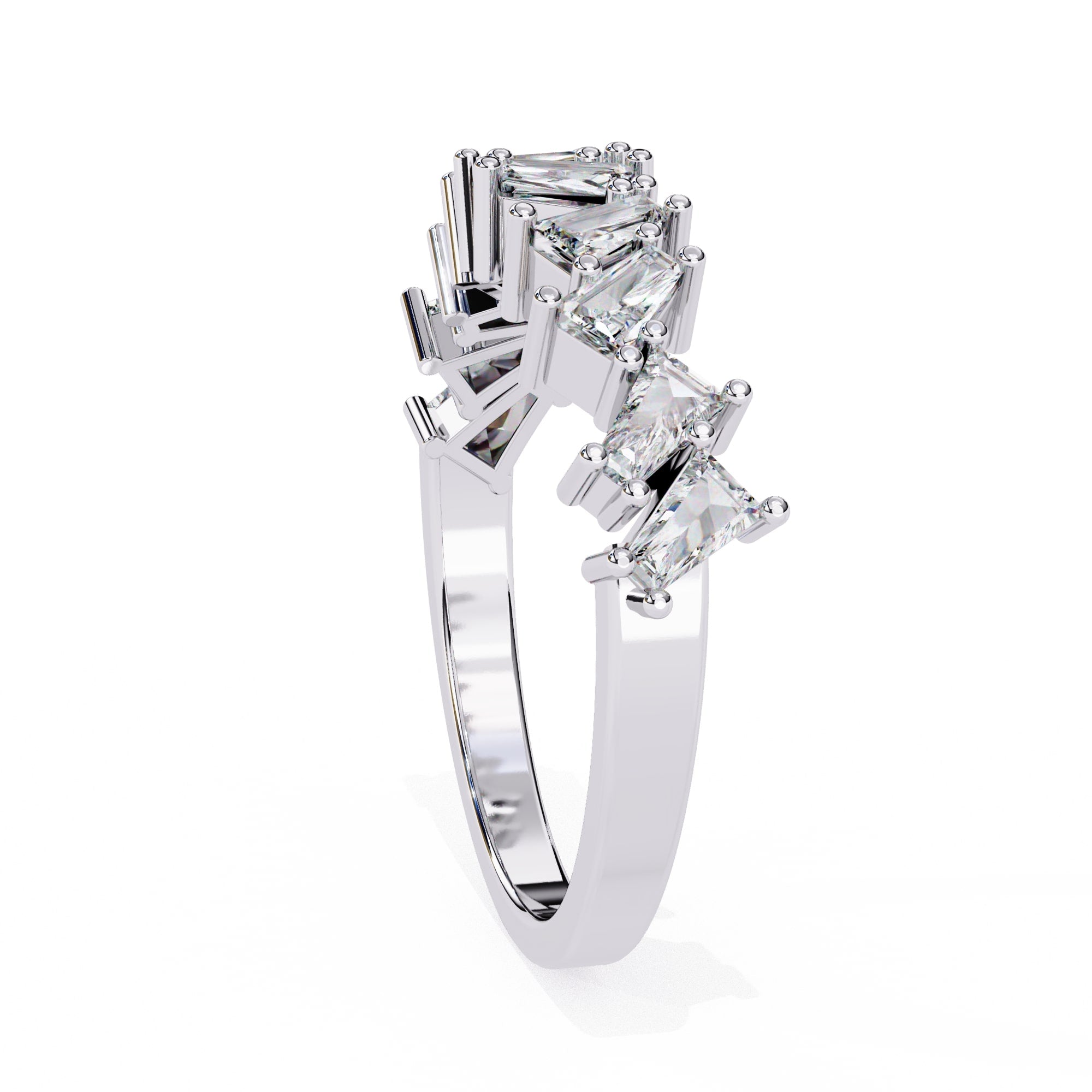 Sparkling Side Stone Diamond Eternity Ring