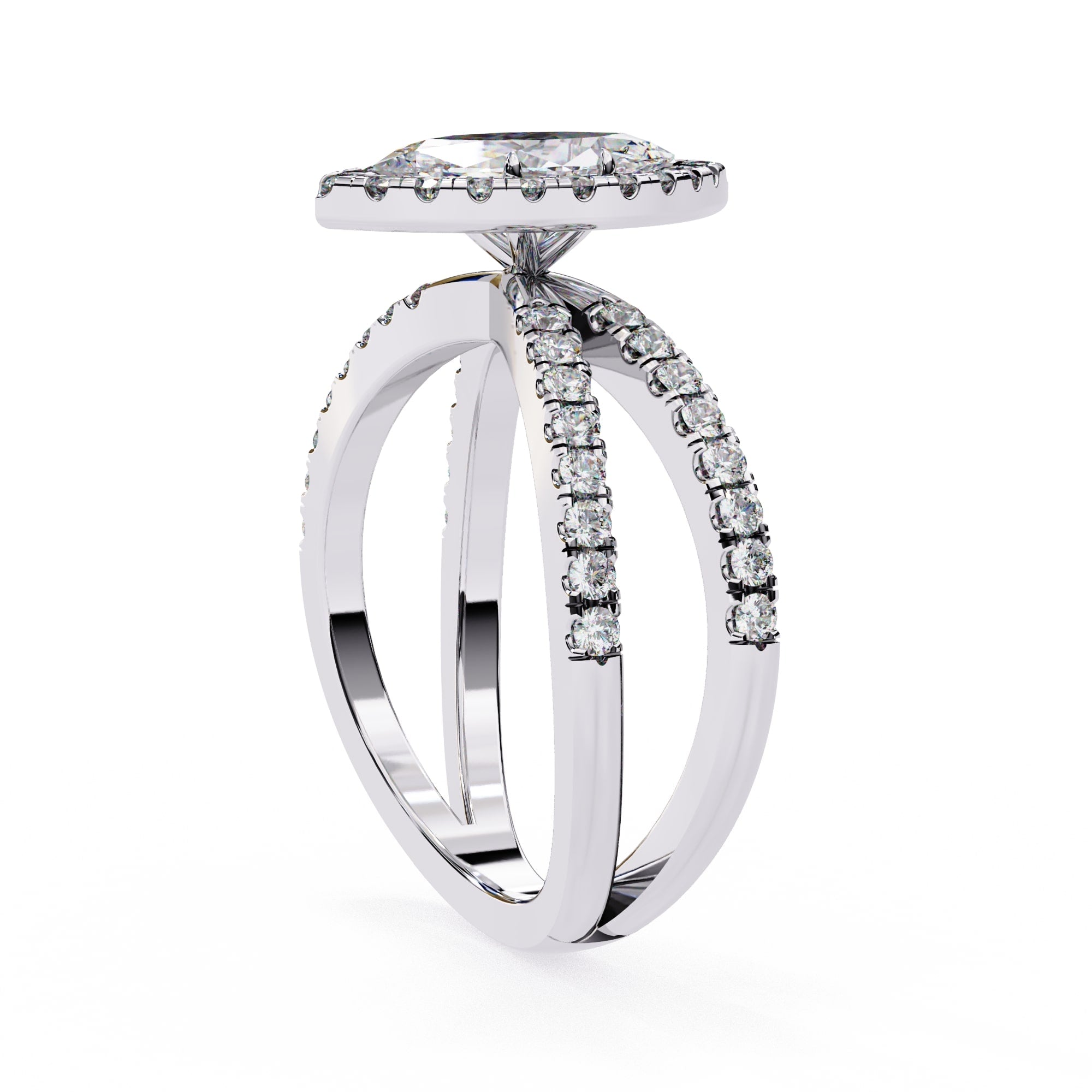 Elegant Diamond Side Stone Brilliance Ring