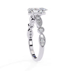 Radiant Central Stone Diamond Ring with Shimmering Side Accents