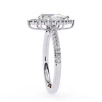 Radiant Central Stone Diamond Side Accent Ring