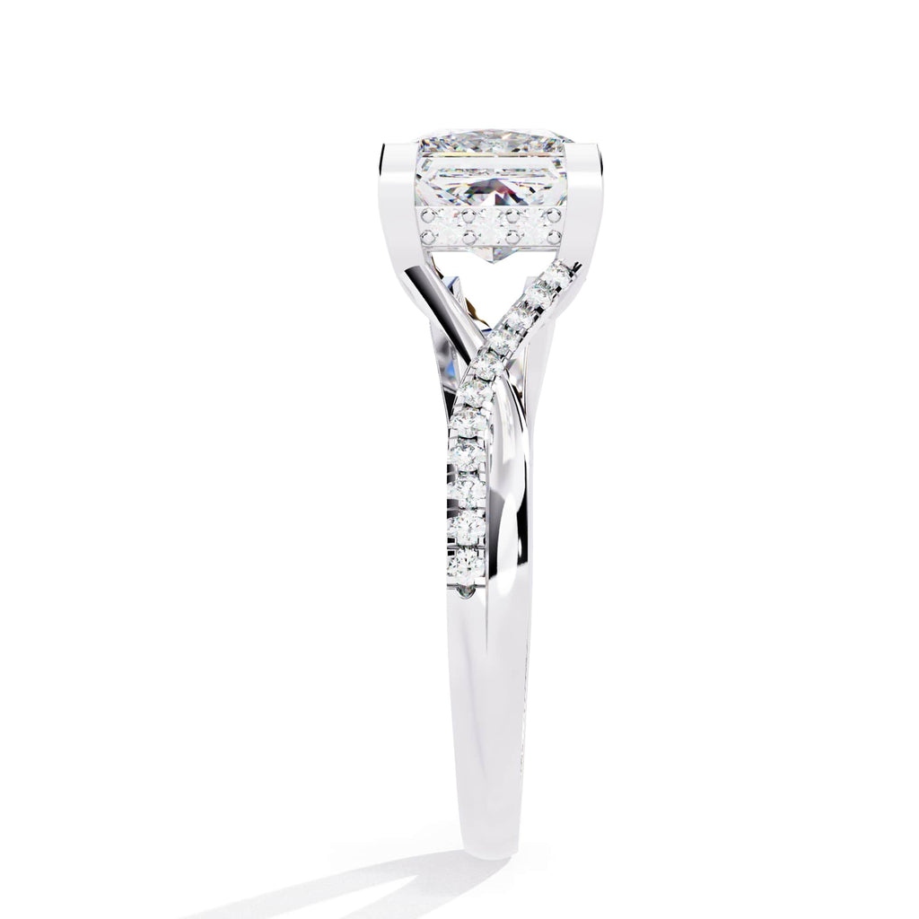 Radiant VVS Emerald Cut Central Brilliance Ring