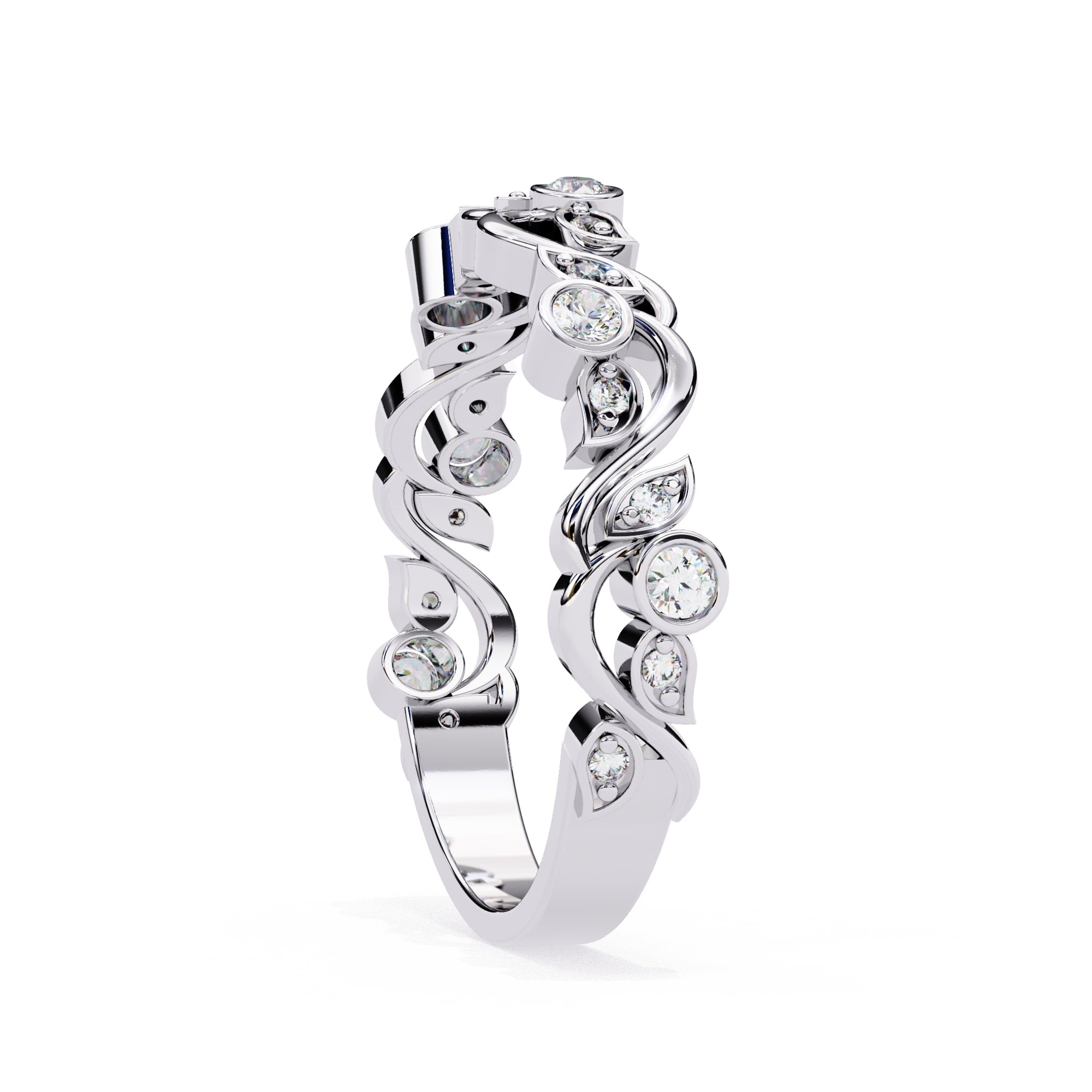 Elegant Diamond Side Stone Brilliance Ring