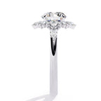 Radiant Central Stone Diamond Ring with Sparkling Side Accents