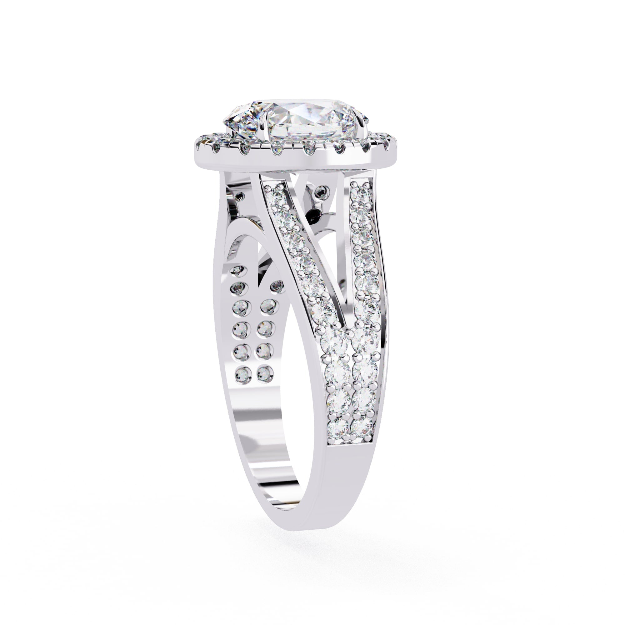 Elegant Diamond Side Stone Brilliance Ring