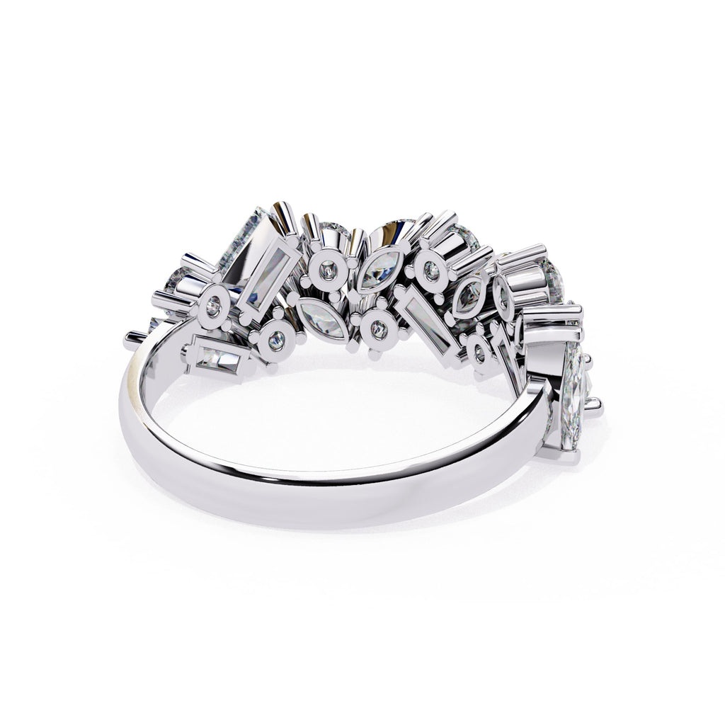 Radiant Brilliance Side Stone Diamond Ring