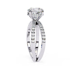 Elegant Central Stone Diamond Ring with Radiant Side Stones