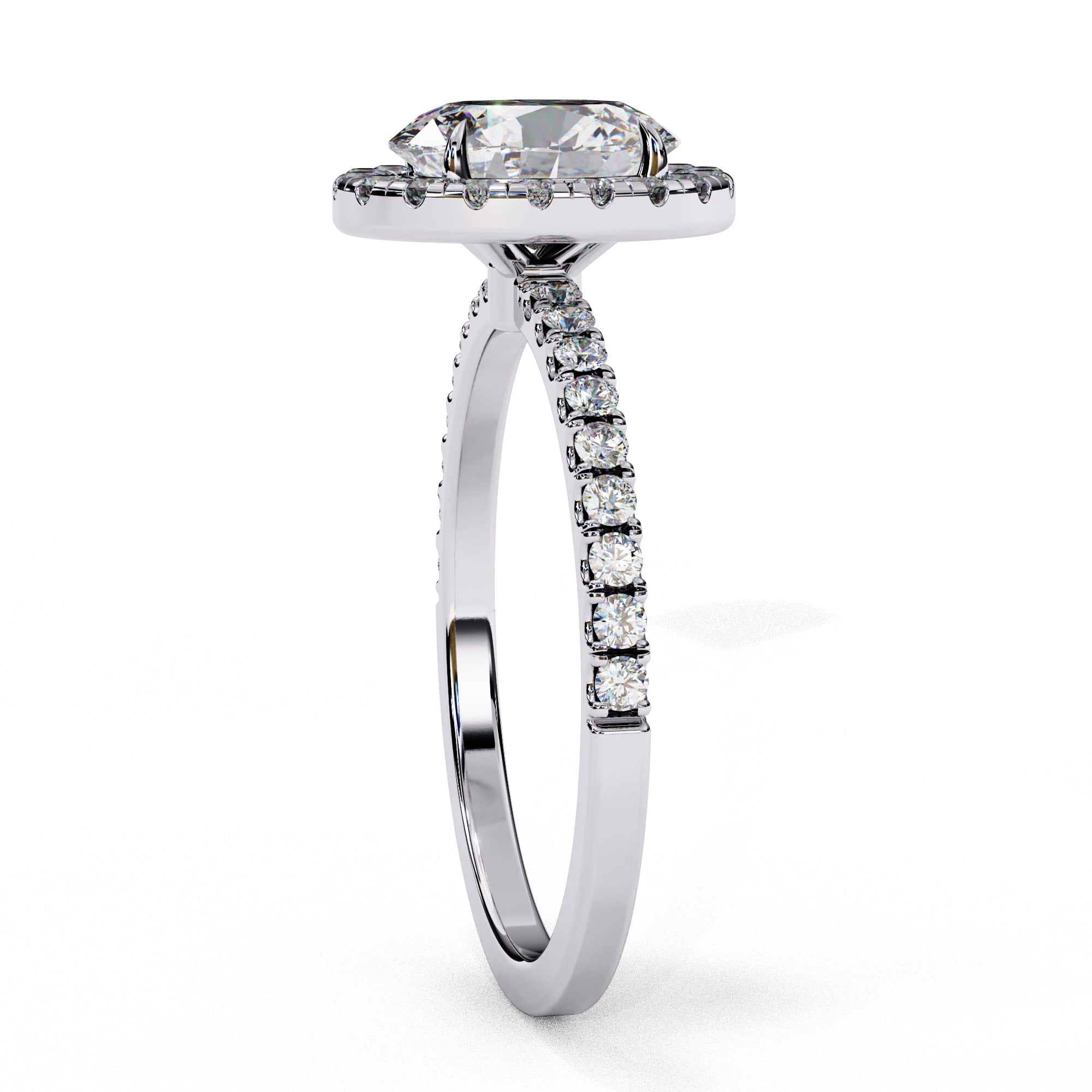 Elegant Diamond Central Stone Ring with Side Accents