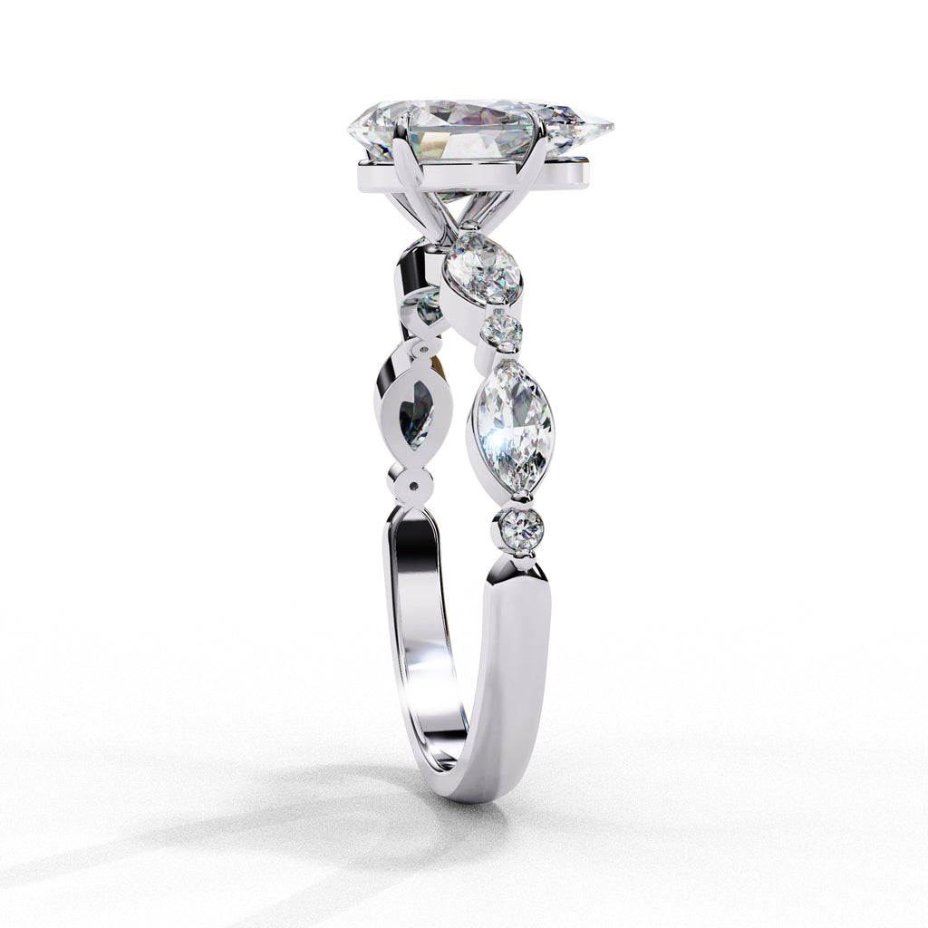 Radiant Brilliance Central Stone Diamond Ring